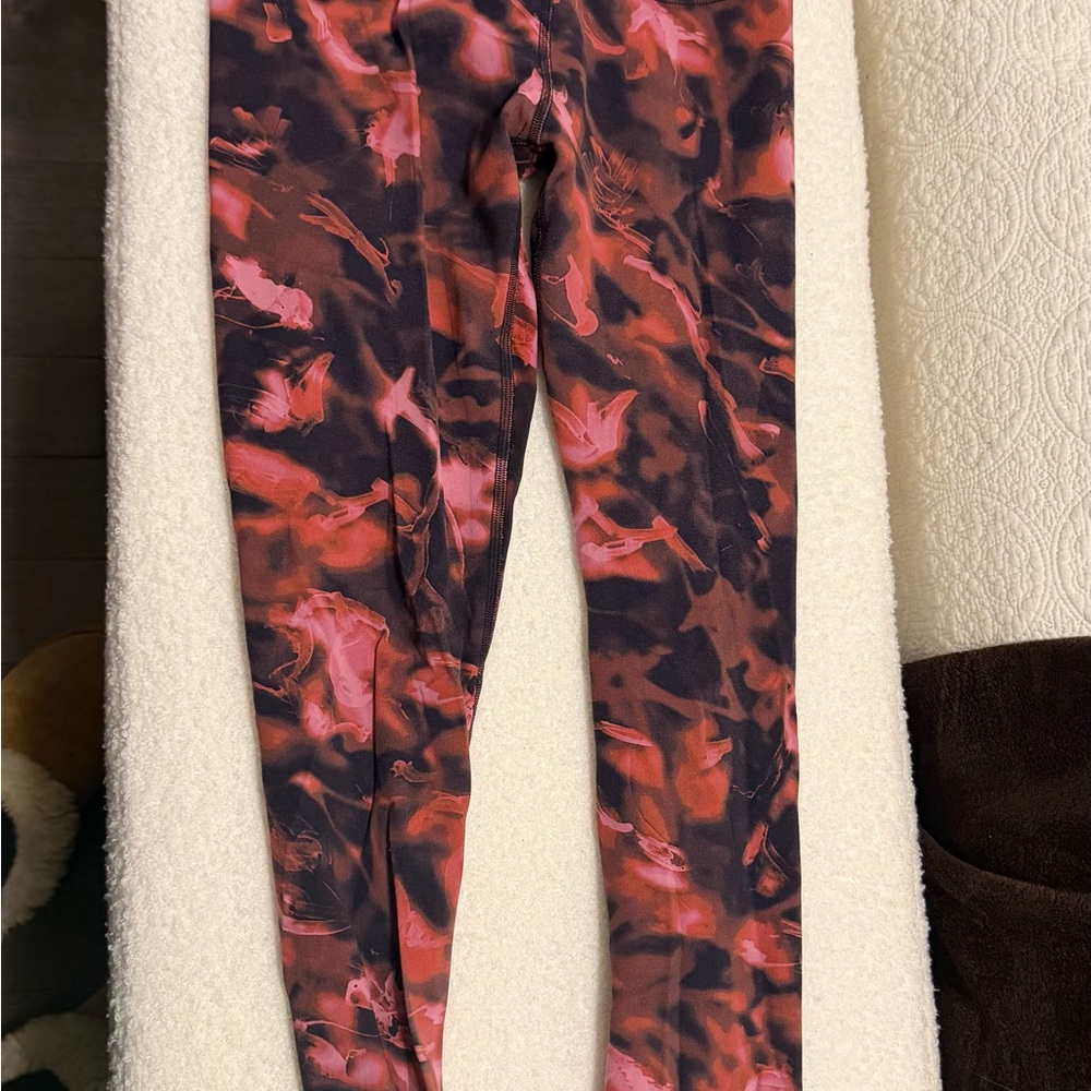 lululemon athletica Pink and Black Leggings
